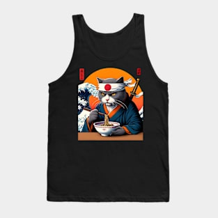 Samurai Cat Kanagawa Wave Tank Top